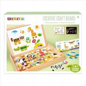 Imagine Tabla creativa magnetica 3 in 1 PLAYBOX, cu creta si marker, 142 piese magnetice, 3+ ani Tabla creativa magnetica 3 in 1 PLAYBOX