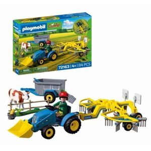Imagine Playmobil - Jucarie de rol Tractor mic cu grebla pentru adunat fan