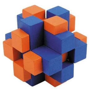 Imagine Joc logic IQ din Puzzle 3D Cub cross colorat, Fridolin