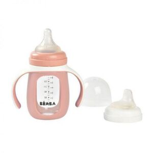 Imagine Biberon de Invatare 2 in 1 Beaba 210 ml Old Pink