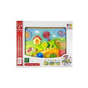 Imagine Puzzle din lemn 3 in 1. Pepe si prietenii