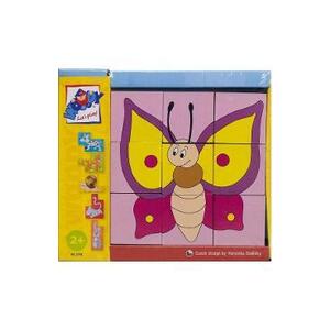 Imagine Puzzle din lemn cuburi. Animale colorate