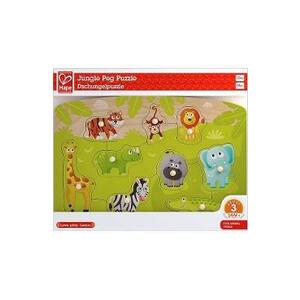 Imagine Puzzle din lemn cu butoni: Animale din jungla