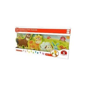 Imagine Puzzle din lemn. Numere si animale de la ferma