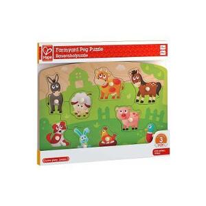 Imagine Puzzle din lemn cu butoni: Animale de la ferma