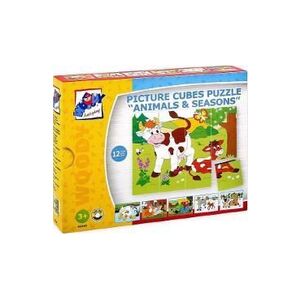 Imagine Puzzle din lemn: 3x4 cuburi. Ferma