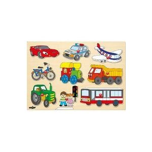 Imagine Puzzle din lemn cu butoni: Mijloace de transport