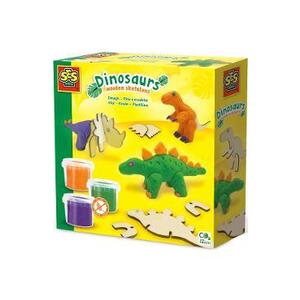 Imagine Set creativ plastilina: Dinosaurs Wooden Skeletons