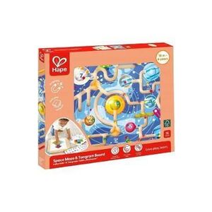 Imagine Jucarie din lemn 2 in 1. Space Maze & Tangram Board