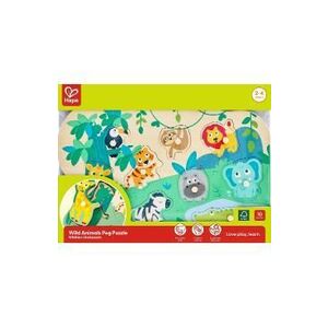 Imagine Puzzle din lemn cu butoni: Animale salbatice