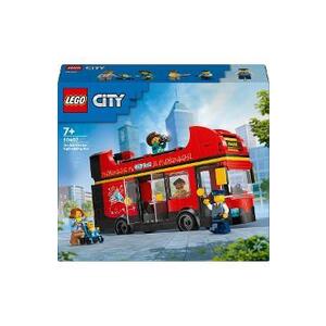 Imagine Lego City. Autobuz turistic rosu cu etaj