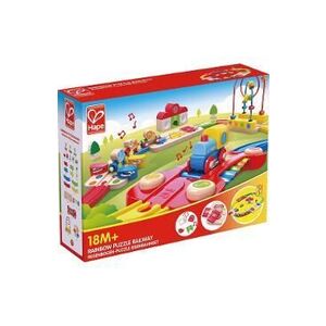 Imagine Jucarie din lemn: Sina de tren curcubeu cu puzzle