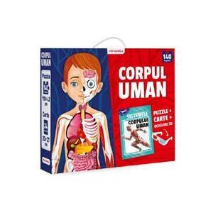 Imagine Corpul uman: Puzzle 140 piese + carte + ochelari 3D