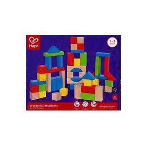 Imagine Cuburi din lemn de construit colorate (50 piese)