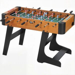 Imagine SPORTNOW Masă de fotbal pliabilă cu mânere antiderapante, 2 mingi și scor manual, maro | Aosom Romania