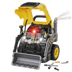 Imagine AIYAPLAY Atelier Excavator Jucărie pentru Copii cu Motor, 68 Accesorii, Efect Abur și Sunete, 46x41x47 cm, Galben | Aosom Romania
