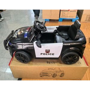 Imagine AIYAPLAY Mașină Electrică Poliție pentru Copii 12V Telecomandă 2, 4 G 2 Motoare Pornire Blândă Sirenă Lumini Muzică Negru | Aosom Romania