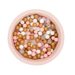 Imagine Piscina cu bile, Bubble Pop v3, 200 bile, Ø85 x 30 cm, bumbac/plastic, roz
