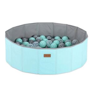 Imagine Piscina cu bile, Wellgro, 150 bile, Ø80 x 26 cm, poliester, menta