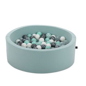 Imagine Piscina cu bile, Bubble Pop v1, 200 bile, Ø85 x 30 cm, bumbac/plastic, menta