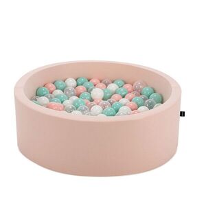 Imagine Piscina cu bile, Bubble Pop v1, 200 bile, Ø85 x 30 cm, bumbac/plastic, roz