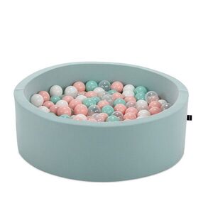 Imagine Piscina cu bile, Bubble Pop v2, 200 bile, Ø85 x 30 cm, bumbac/plastic, menta