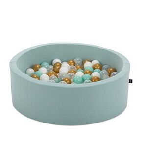 Imagine Piscina cu bile, Bubble Pop v4, 200 bile, Ø85 x 30 cm, bumbac/plastic, menta