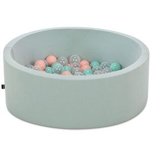 Imagine Piscina cu bile, Bubble Pops v10, 150 bile, Ø85 x 30 cm, bumbac/plastic, menta