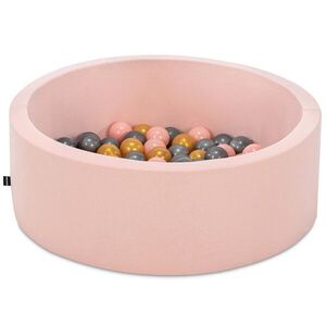 Imagine Piscina cu bile, Bubble Pops v10, 150 bile, Ø85 x 30 cm, bumbac/plastic, roz