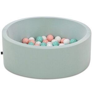 Imagine Piscina cu bile, Bubble Pops v11, 150 bile, Ø85 x 30 cm, bumbac/plastic, menta