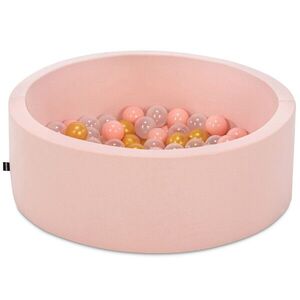 Imagine Piscina cu bile, Bubble Pops v11, 150 bile, Ø85 x 30 cm, bumbac/plastic, roz