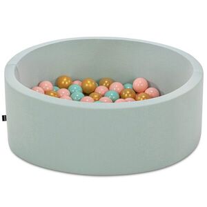 Imagine Piscina cu bile, Bubble Pops v12, 150 bile, Ø85 x 30 cm, bumbac/plastic, menta
