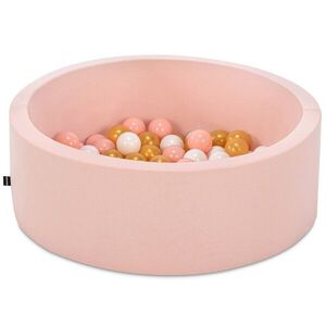 Imagine Piscina cu bile, Bubble Pops v12, 150 bile, Ø85 x 30 cm, bumbac/plastic, roz