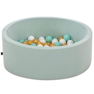 Imagine Piscina cu bile, Bubble Pops v13, 150 bile, Ø85 x 30 cm, bumbac/plastic, menta