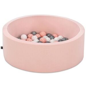Imagine Piscina cu bile, Bubble Pops v13, 150 bile, Ø85 x 30 cm, bumbac/plastic, roz