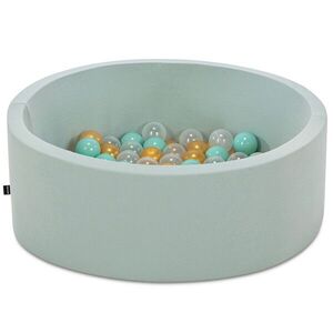 Imagine Piscina cu bile, Bubble Pops v14, 150 bile, Ø85 x 30 cm, bumbac/plastic, menta