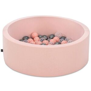 Imagine Piscina cu bile, Bubble Pops v14, 150 bile, Ø85 x 30 cm, bumbac/plastic, roz