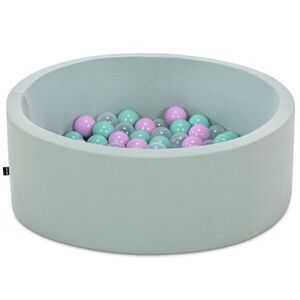 Imagine Piscina cu bile, Bubble Pops v2, 150 bile, Ø85 x 30 cm, bumbac/plastic, menta