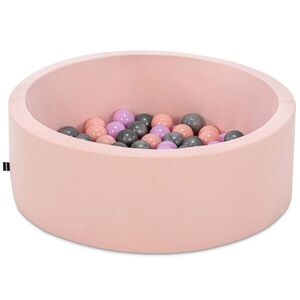 Imagine Piscina cu bile, Bubble Pops v2, 150 bile, Ø85 x 30 cm, bumbac/plastic, roz