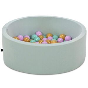 Imagine Piscina cu bile, Bubble Pops v3, 150 bile, Ø85 x 30 cm, bumbac/plastic, menta