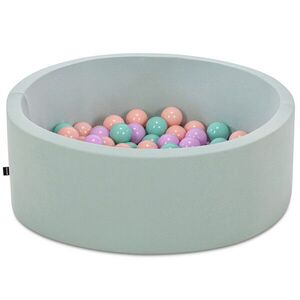 Imagine Piscina cu bile, Bubble Pops v4, 150 bile, Ø85 x 30 cm, bumbac/plastic, menta