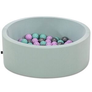 Imagine Piscina cu bile, Bubble Pops v5, 150 bile, Ø85 x 30 cm, bumbac/plastic, menta