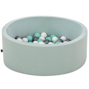 Imagine Piscina cu bile, Bubble Pops v6, 150 bile, Ø85 x 30 cm, bumbac/plastic, menta