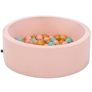 Imagine Piscina cu bile, Bubble Pops v6, 150 bile, Ø85 x 30 cm, bumbac/plastic, roz