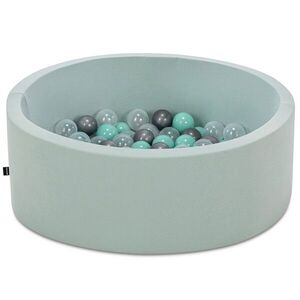 Imagine Piscina cu bile, Bubble Pops v7, 150 bile, Ø85 x 30 cm, bumbac/plastic, menta