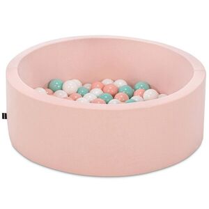 Imagine Piscina cu bile, Bubble Pops v7, 150 bile, Ø85 x 30 cm, bumbac/plastic, roz