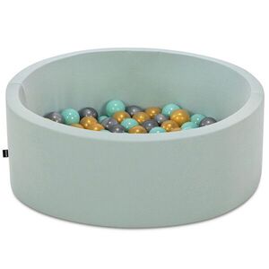 Imagine Piscina cu bile, Bubble Pops v8, 150 bile, Ø85 x 30 cm, bumbac/plastic, menta