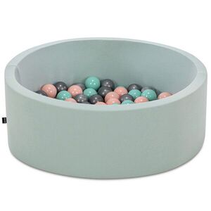 Imagine Piscina cu bile, Bubble Pops v9, 150 bile, Ø85 x 30 cm, bumbac/plastic, menta