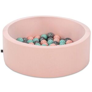 Imagine Piscina cu bile, Bubble Pops v9, 150 bile, Ø85 x 30 cm, bumbac/plastic, roz