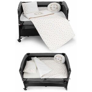 Imagine Set de dormit pentru bebelusi cu protectie laterala, Wallxpert, Park, Bej